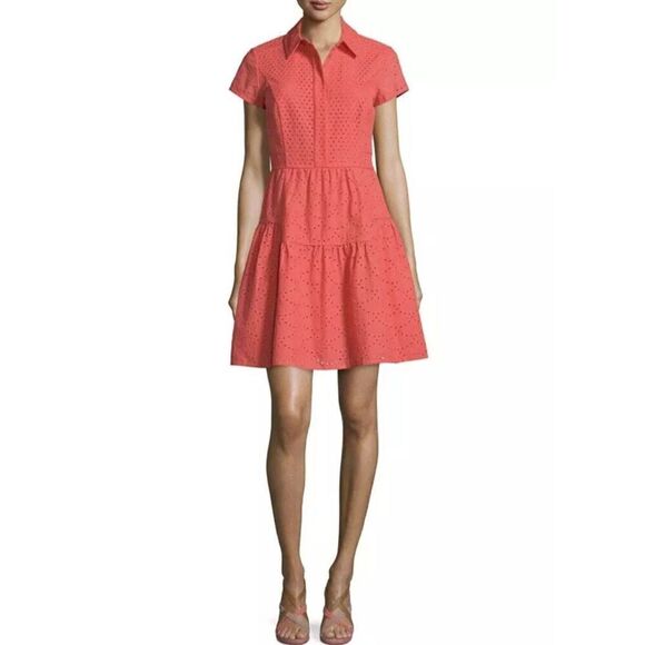 Diane Von Furstenberg DVF Skylar eyelet ocean coral 2 - Picture 1 of 8